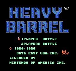 Heavy Barrel title screen for NES